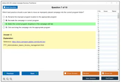 Adobe AD0-300 Adobe Campaign Business Practitioner Practice test exam simulator test engine exam Prep practice test questions answers Image 7