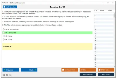 AHIP AHM-540 Medical Management Practice test exam simulator test engine exam Prep practice test questions answers Image 1