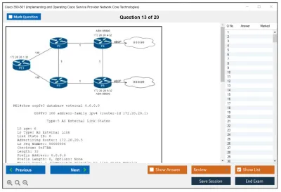 Cisco 350-501 Implementing and Operating Cisco Service Provider Network Core Technologies (350-501 SPCOR) Practice test exam simulator test engine exam Prep practice test questions answers Image 13