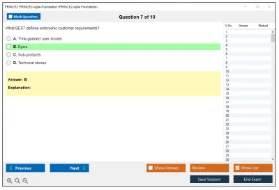 PRINCE2 PRINCE2-Agile-Foundation PRINCE2 Agile Foundation Exam Practice test exam simulator test engine exam Prep practice test questions answers Image 7