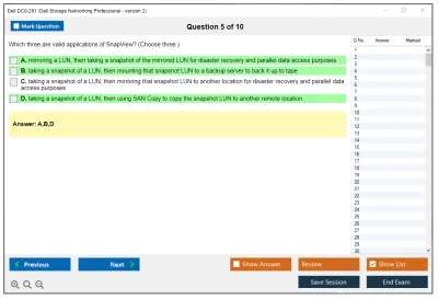 Dell DC0-261 Dell Storage Networking Professional - version 2 Practice test exam simulator test engine exam Prep practice test questions answers Image 5