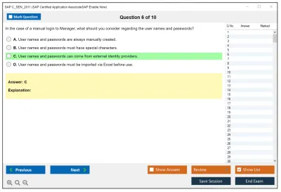 SAP C_SEN_2011 SAP Certified Application AssociateSAP Enable Now Practice test exam simulator test engine exam Prep practice test questions answers Image 6
