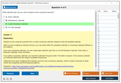 ServiceNow CAS-PA ServiceNow Certified Application Specialist - Performance Analytics Exam Practice test exam simulator test engine exam Prep practice test questions answers Image 4