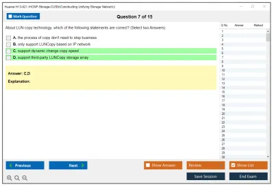 Huawei H13-621 HCNP-Storage-CUSN(Constructing Unifying Storage Network) Practice test exam simulator test engine exam Prep practice test questions answers Image 7