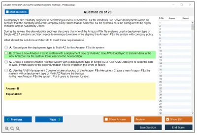 Amazon AWS SAP-C02 AWS Certified Solutions Architect - Professional Practice test exam simulator test engine exam Prep practice test questions answers Image 20
