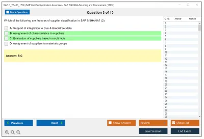 SAP C_TS450_1709 SAP Certified Application Associate - SAP S/4HANA Sourcing and Procurement (1709) Practice test exam simulator test engine exam Prep practice test questions answers Image 3
