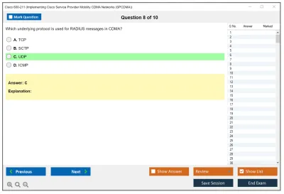Cisco 600-211 Implementing Cisco Service Provider Mobility CDMA Networks (SPCDMA) Practice test exam simulator test engine exam Prep practice test questions answers Image 8
