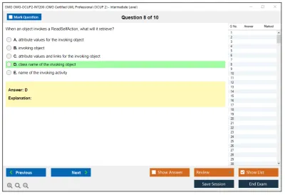 OMG OMG-OCUP2-INT200 OMG Certified UML Professional (OCUP 2) - Intermediate Level Practice test exam simulator test engine exam Prep practice test questions answers Image 8