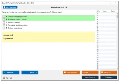 Scrum SAFe-Agilist SAFe Agilist - Leading SAFe (SA 6.0) Practice test exam simulator test engine exam Prep practice test questions answers Image 5
