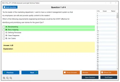 iSQI CTAL-ATT Certified Tester Advanced Level Agile Technical Tester Practice test exam simulator test engine exam Prep practice test questions answers Image 1