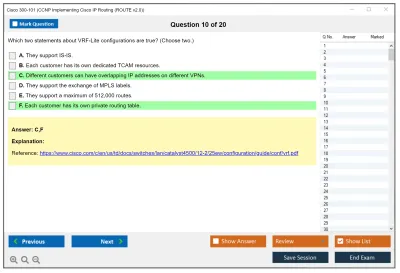 Cisco 300-101 CCNP Implementing Cisco IP Routing (ROUTE v2.0) Practice test exam simulator test engine exam Prep practice test questions answers Image 10