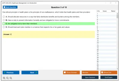 AHIP AHM-250 Healthcare Management: An Introduction Practice test exam simulator test engine exam Prep practice test questions answers Image 5