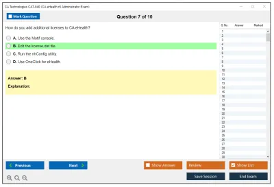 CA Technologies CAT-040 CA eHealth r6 Administrator Exam Practice test exam simulator test engine exam Prep practice test questions answers Image 7