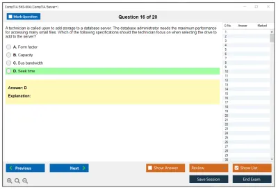 CompTIA SK0-004 CompTIA Server+ Practice test exam simulator test engine exam Prep practice test questions answers Image 16