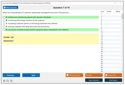 Cisco 810-440 Adopting The Cisco Business Architecture Approach (DTBAA) Practice test exam simulator test engine exam Prep practice test questions answers Image 7