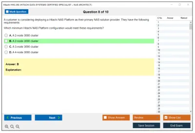 Hitachi HH0-350 HITACHI DATA SYSTEMS CERTIFIED SPECIALIST – NAS ARCHITECT Practice test exam simulator test engine exam Prep practice test questions answers Image 8