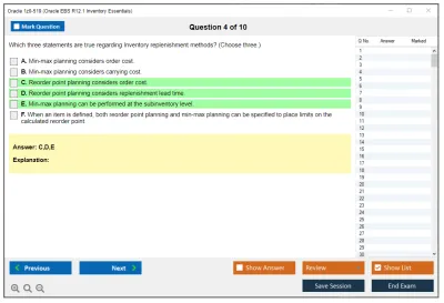 Oracle 1z0-519 Oracle EBS R12.1 Inventory Essentials Practice test exam simulator test engine exam Prep practice test questions answers Image 4