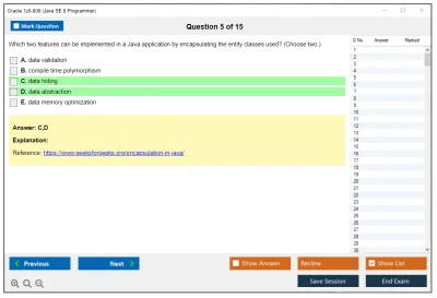 Oracle 1z0-808 Java SE 8 Programmer I Practice test exam simulator test engine exam Prep practice test questions answers Image 5