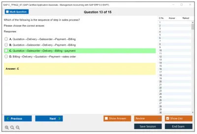 SAP C_TFIN22_67 SAP Certified Associate - Management Accounting with SAP ERP 6.0 EhP7 Practice test exam simulator test engine exam Prep practice test questions answers Image 13