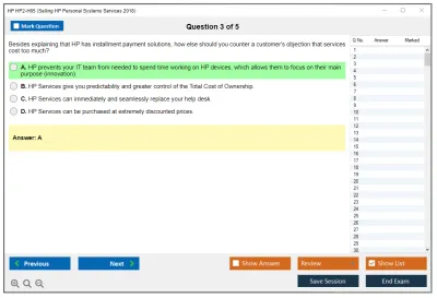 HP HP2-H65 Selling HP Personal Systems Services 2018 Practice test exam simulator test engine exam Prep practice test questions answers Image 3