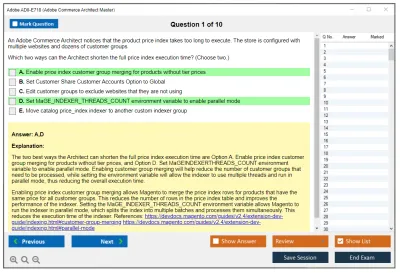 Adobe AD0-E718 Adobe Commerce Architect Master Practice test exam simulator test engine exam Prep practice test questions answers Image 1