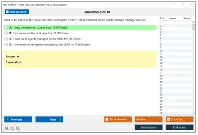 IBM C9560-517 IBM Workload Automation V9.2 Implementation Practice test exam simulator test engine exam Prep practice test questions answers Image 8