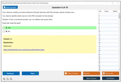 Microsoft AZ-800 Administering Windows Server Hybrid Core Infrastructure Practice test exam simulator test engine exam Prep practice test questions answers Image 8