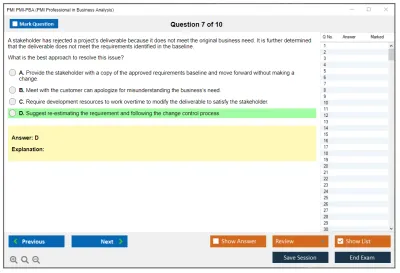 PMI PMI-PBA PMI Professional in Business Analysis (PMI-PBA) Practice test exam simulator test engine exam Prep practice test questions answers Image 7