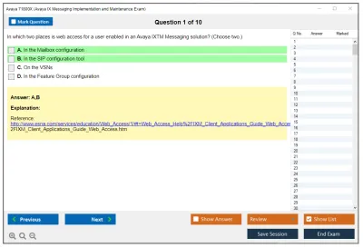 Avaya 71800X Avaya IX Messaging Implementation and Maintenance Exam Practice test exam simulator test engine exam Prep practice test questions answers Image 1