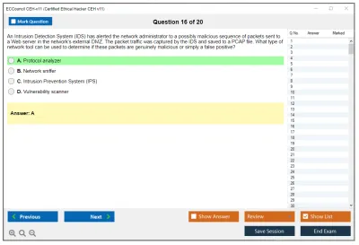 ECCouncil CEH-v11 Certified Ethical Hacker CEH v11 Practice test exam simulator test engine exam Prep practice test questions answers Image 16