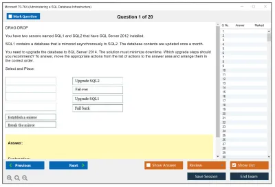 Microsoft 70-764 Administering a SQL Database Infrastructure Practice test exam simulator test engine exam Prep practice test questions answers Image 1
