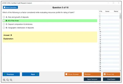 AIWMI CCRA Certified Credit Research Analyst Practice test exam simulator test engine exam Prep practice test questions answers Image 5