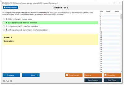 IBM C9550-273 IBM Business Process Manager Advanced V8.0 Integration Development Practice test exam simulator test engine exam Prep practice test questions answers Image 7