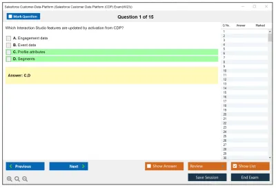Salesforce Customer-Data-Platform Salesforce Customer Data Platform (CDP) Practice test exam simulator test engine exam Prep practice test questions answers Image 1