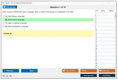 CIW 1D0-541 CIW v5 Database Design Specialist Practice test exam simulator test engine exam Prep practice test questions answers Image 1
