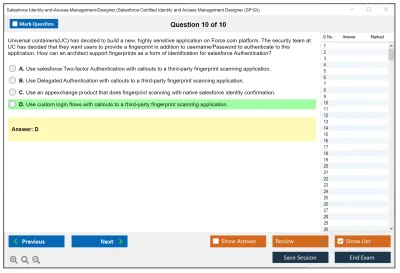 Salesforce Identity-and-Access-Management-Designer Salesforce Certified Identity and Access Management Designer Practice test exam simulator test engine exam Prep practice test questions answers Image 10