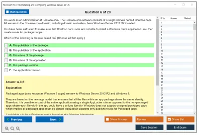 Microsoft 70-410 Installing and Configuring Windows Server 2012 Practice test exam simulator test engine exam Prep practice test questions answers Image 6