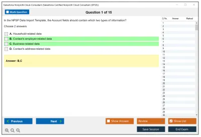 Salesforce Nonprofit-Cloud-Consultant Salesforce Certified Nonprofit Cloud Consultant Practice test exam simulator test engine exam Prep practice test questions answers Image 1