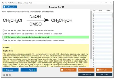 Test Prep PCAT Pharmacy College Admission Test Practice test exam simulator test engine exam Prep practice test questions answers Image 5