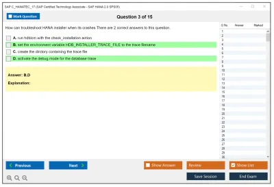 SAP C_HANATEC_17 SAP Certified Technology - SAP HANA 2.0 SPS05 Practice test exam simulator test engine exam Prep practice test questions answers Image 3