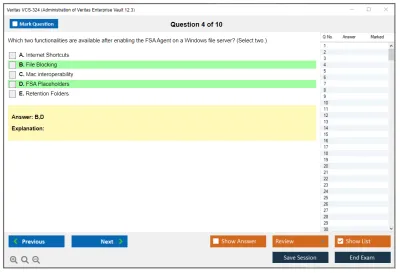 Veritas VCS-324 Administration of Veritas Enterprise Vault 12.3 Practice test exam simulator test engine exam Prep practice test questions answers Image 4