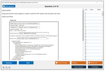 Cisco 300-835 Automating Cisco Collaboration Solutions (CLAUTO) Practice test exam simulator test engine exam Prep practice test questions answers Image 2