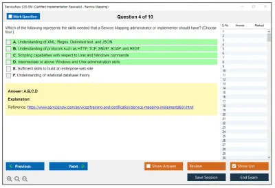 ServiceNow CIS-SM Certified Implementation Specialist - Service Mapping Practice test exam simulator test engine exam Prep practice test questions answers Image 4