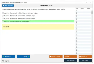 Juniper JN0-636 Security, Professional (JNCIP-SEC) Practice test exam simulator test engine exam Prep practice test questions answers Image 8
