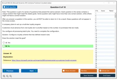 Microsoft MB-340 Microsoft Dynamics 365 Commerce Functional Consultant Practice test exam simulator test engine exam Prep practice test questions answers Image 8
