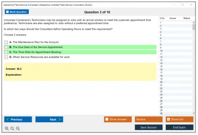 Salesforce Field-Service-Consultant Salesforce Certified Field Service Consultant Practice test exam simulator test engine exam Prep practice test questions answers Image 3
