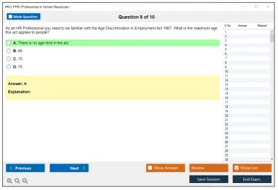HRCI PHR Professional in Human Resources Practice test exam simulator test engine exam Prep practice test questions answers Image 8