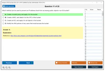 Amazon AWS AWS-SysOps-SOA-C01 AWS Certified SysOps Administrator - Associate Practice test exam simulator test engine exam Prep practice test questions answers Image 11