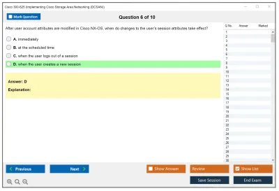 Cisco 300-625 Implementing Cisco Storage Area Networking (DCSAN) Practice test exam simulator test engine exam Prep practice test questions answers Image 6