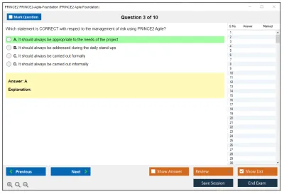 PRINCE2 PRINCE2-Agile-Foundation PRINCE2 Agile Foundation Exam Practice test exam simulator test engine exam Prep practice test questions answers Image 3
